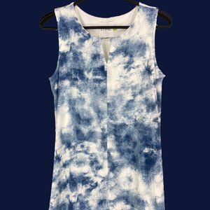 LYSSE silky modal sleeveless top in ivory & navy  - SZ S